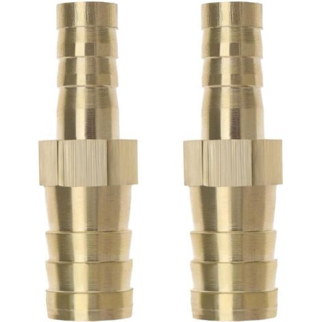 Lot de 2 réducteurs cannelés en laiton de 12 mm à 8 mm pour tuyau d'air, eau, carburant, huile