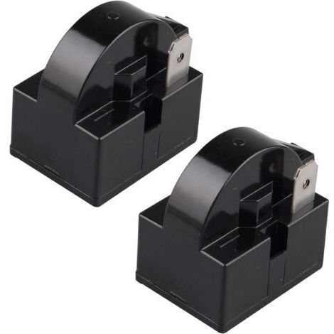 Lot de 2 relais de démarrage PTC 15 Ohm 220 V à une broche PTC pour réfrigérateur congélateur et compresseur Noir（1 pied）