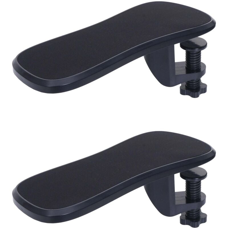 Lot de 2 repose-bras HHG 673, pour bureau Support pour bras/poignets Repose-poignets Tablette ergonomique réglable