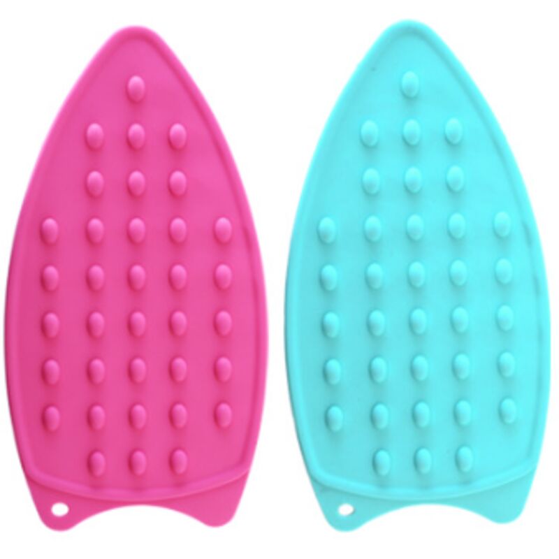 Lot de 2 reposepieds en silicone pour planche à repasser, design parfait pour tapis de table à repasser résistant à la chaleur (vert menthe+rose)