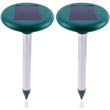 Lot de 2 Repulsif Souris Solaire Exterieur, Répulsif Taupe Solaire Électronique à Ultrasons Imperméabiliser Anti Taupes Repousser Taupes Rats Souris Serpent pour Jardin Pelouse en Plein Air