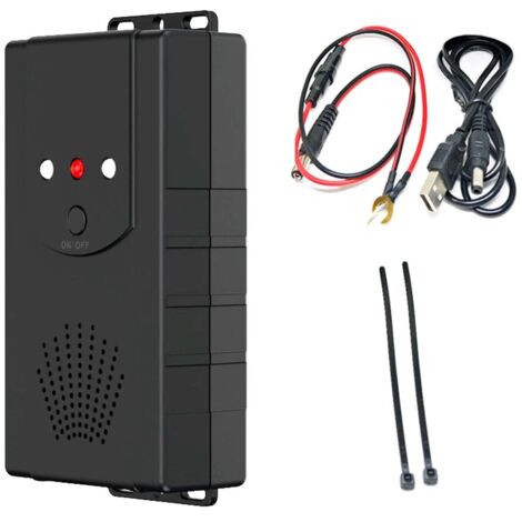 Lot de 2 répulsifs anti-martres pour voiture avec ultrasons et flash, connexion à une batterie de voiture 12 V, alimentation par piles ou USB, répulsif efficace contre les martres pour