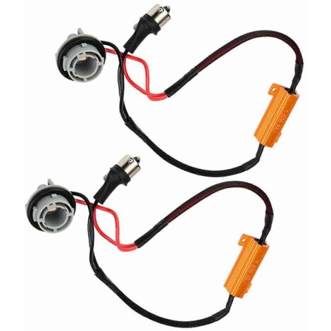 Lot de 2 résistances de charge avec connecteur, faisceau de câbles LED pour clignotant 1156, signal lumineux auto.