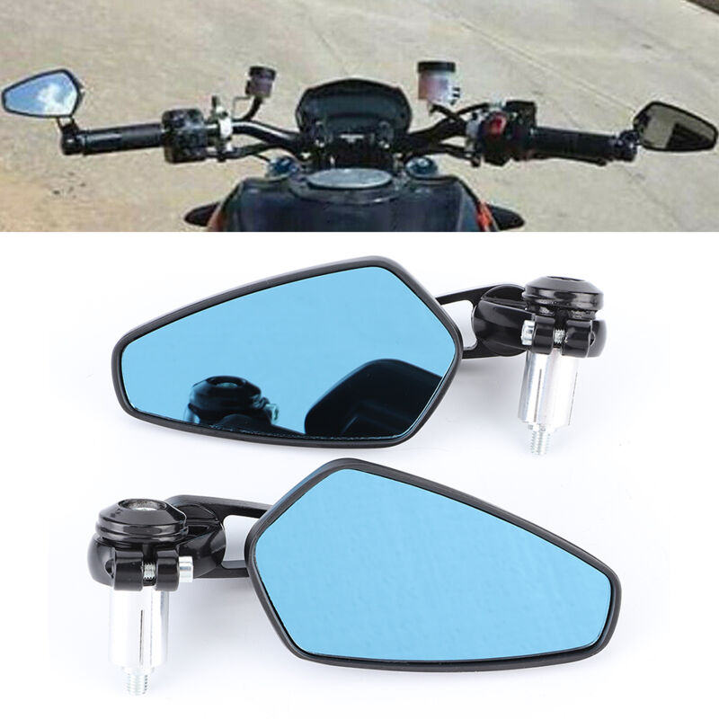 Treetalk - Lot de 2 rétroviseurs de guidon de 7/8 po antireflets réglables à 180 degrés universels pour moto