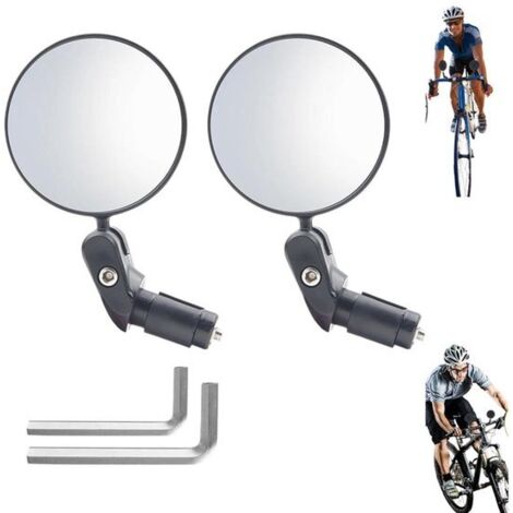 Lot de 2 rétroviseurs de guidon pour vélo - Rétroviseurs pivotants et réglables - Adaptés aux VTT et vélos électriques - Pliables - Se fixent sur le guidon