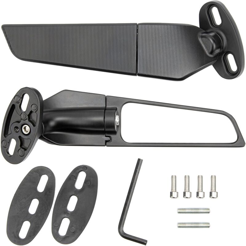 Ersandy - Lot de 2 Rétroviseurs de Moto, Rétroviseurs Rotatifs Réglables Universels pour vtt Rétroviseurs Latéraux de Rechange