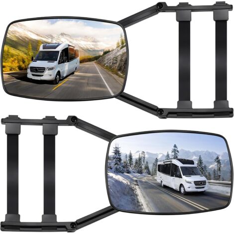 Lospitch 2x Rétroviseur De Caravane Avec Insert D'angle Mort Pour Chaque Miroir Camping-car EXTENSION DE RETROVISEUR CARAVANE - Auto