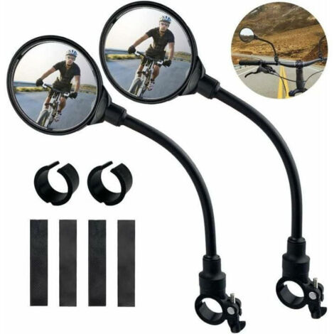 Lot de 2 Rétroviseurs Vélo pour Guidon, Rétro Velo Guidon Retroviseur Réglables à 360 °, Rétroviseur Trotinette électrique, Lunette Retroviseur pour VTT