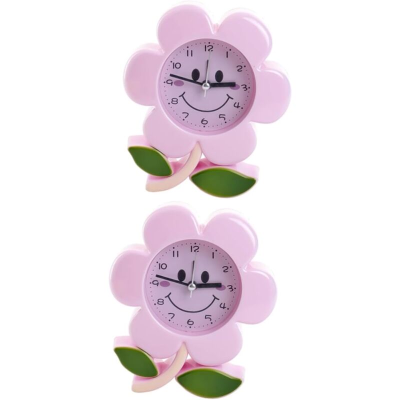 Lot de 2 réveils à fleurs, réveil de bureau, petit réveil à fleurs pour enfants