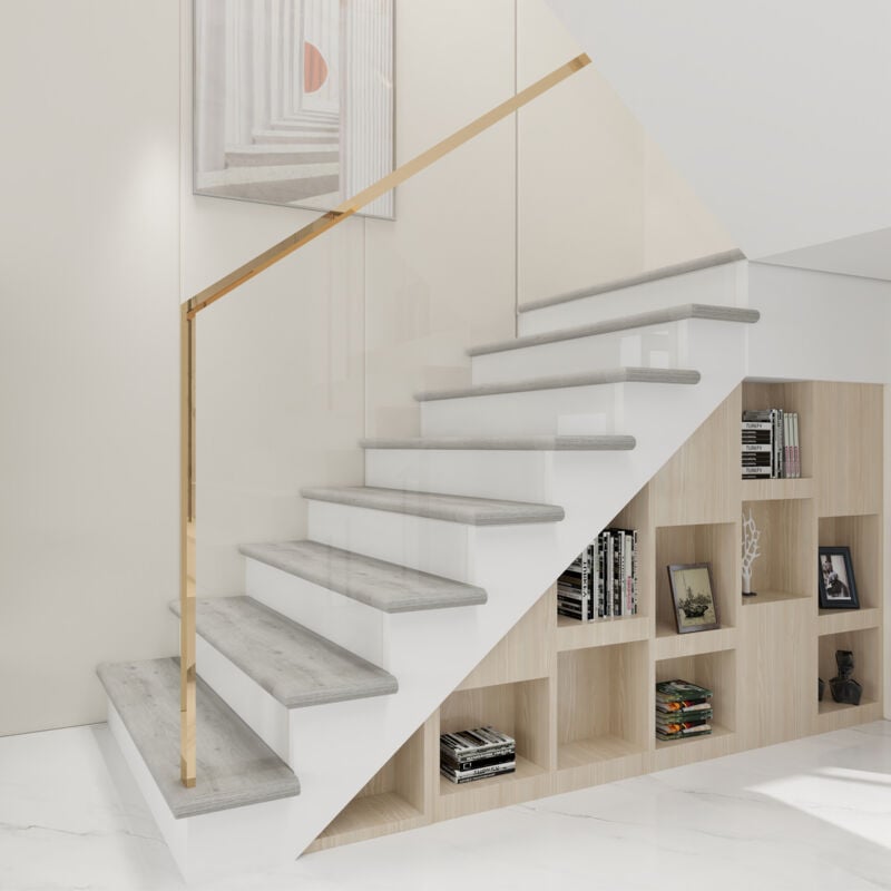 Lot de 2 revêtements d'escalier Bunschoten 120 x 32 cm effet chêne gris NEU.HOLZ