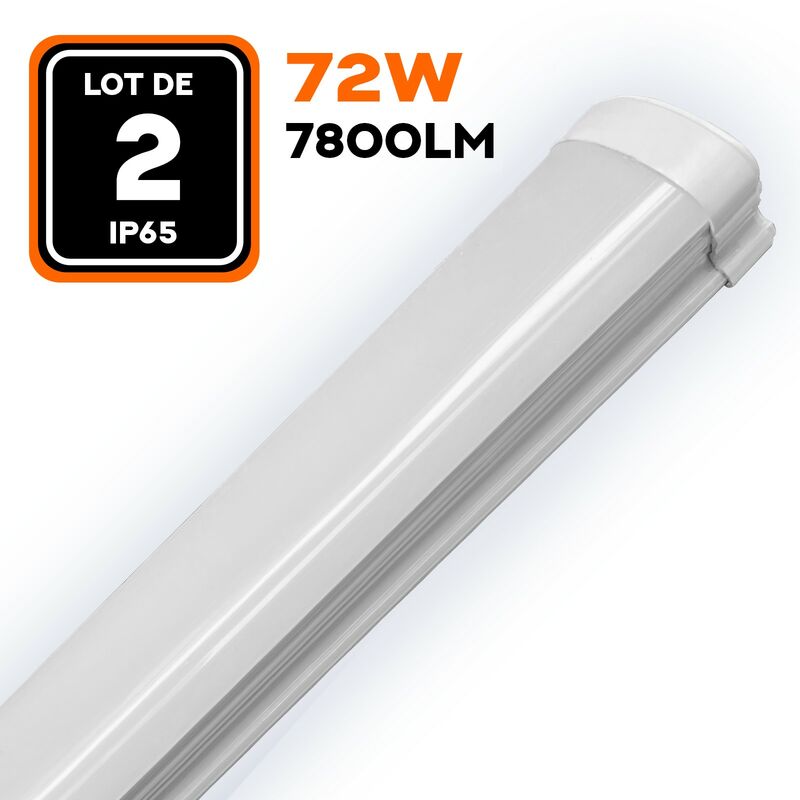

Lote De 2 Regletas Led 80 W 8000 Lm 120 Cm Impermeable Ip65