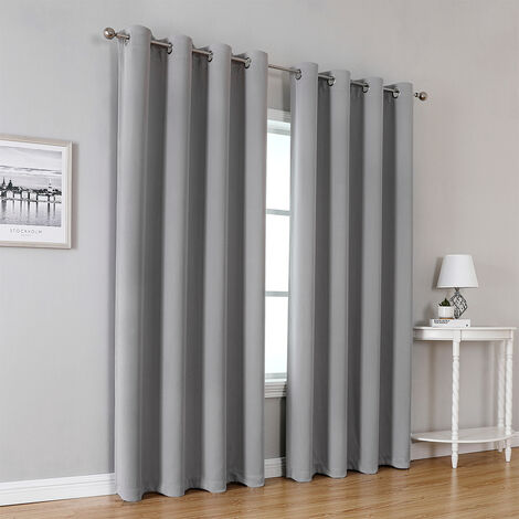 Lot de 2 rideaux 140240cm gris