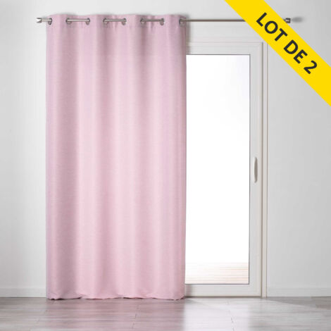 Lot de 2 rideaux a oeillets 140 x 240 tamisant chambray glory Dragee