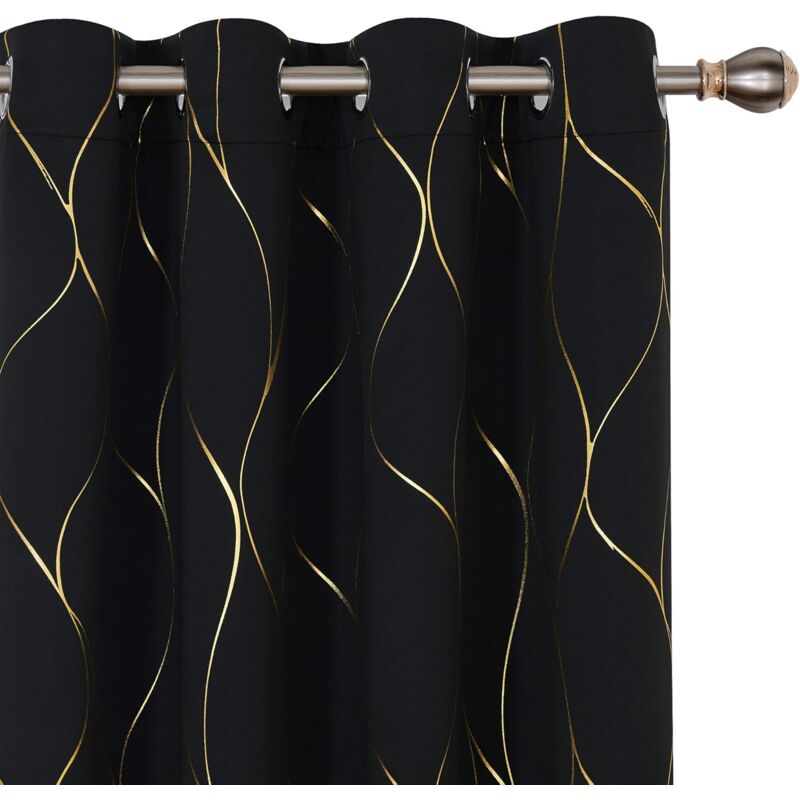 Alovez - Lot de 2 rideaux à œillets pour fenêtre de cuisine, occultants et thermiques, design moderne, isolants