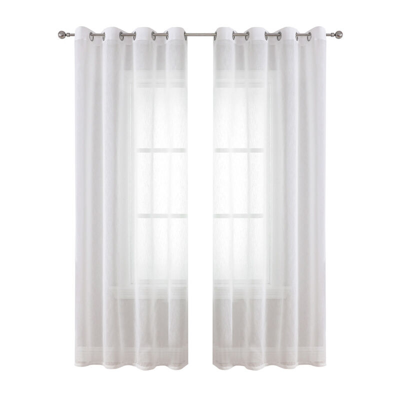Lifcausal - Lot de 2 rideaux de couleur unie en fibre de polyester, avec œillets, filtrant la lumière, style décontracté, texturé, pour chambre à