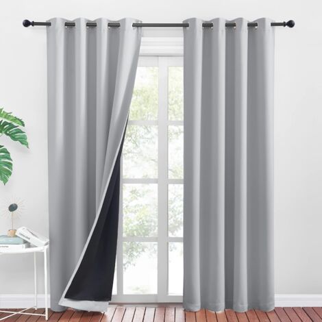 Best Home Fashion Lot De 2 Rideaux Occultants à Isolation Thermique De Qualité Supérieure Pour Chambre à Coucher U2013 U0152illets En Bronze Antique U2013 Colombe U2013 132,1 X 304,8 Cm (l X L