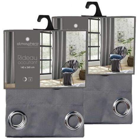 Lot de 2 Rideaux de salon occultants 8 œillets