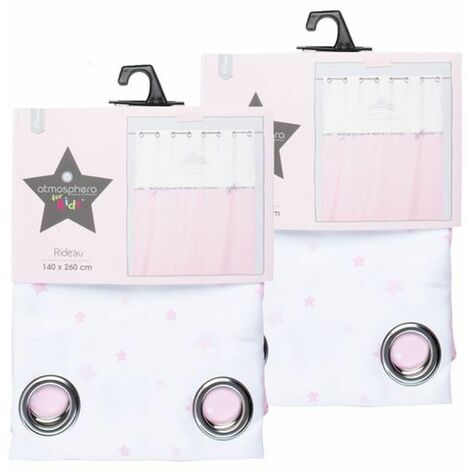 Lot de 2 rideaux enfant avec rubans PRINCESSE