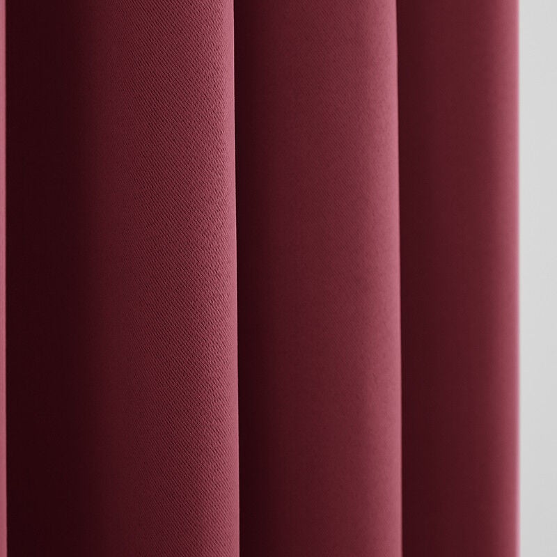 Univers Decor - Lot de 2 rideaux occultant thermique Bordeaux 140 x 260 cm
