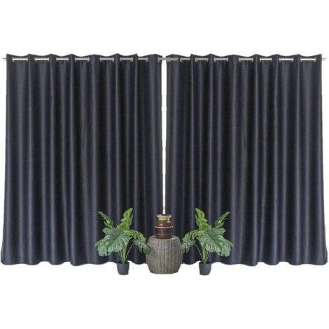 Lot de 2 rideaux occultants grande largeur REGLISSE