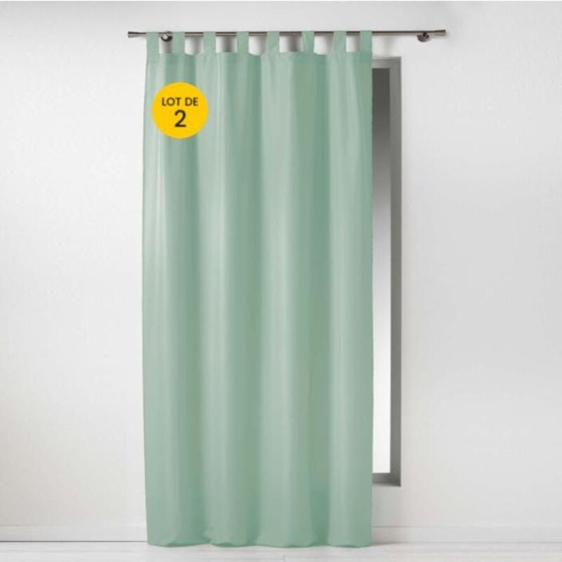 Lot de 2 Rideaux à passant 140 x 260 cm Essentiel Sauge