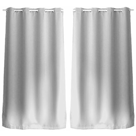 Lot de 2 Rideaux uni avec œillets