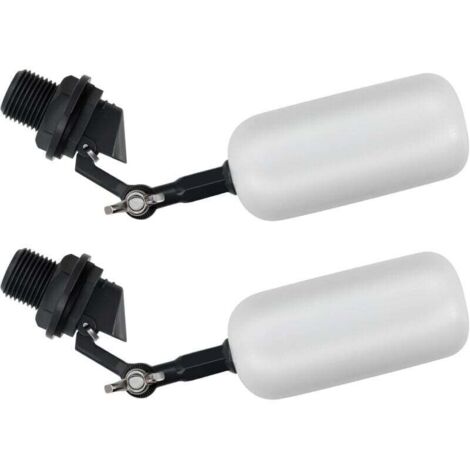 Lot de 2 robinets à flotteur à bille de 1/2 pouce, bras réglable pour abreuvoirs pour bétail, aquariums, culture hydroponique - Remplissage et contrôle automatiques du niveau d'eau
