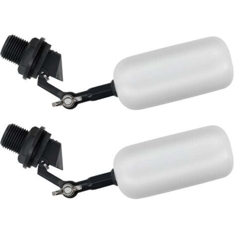 Lot de 2 robinets à flotteur à bille de 1/2 pouce, bras réglable pour abreuvoirs pour bétail, aquariums, culture hydroponique - Remplissage et contrôle automatiques du niveau d'eau