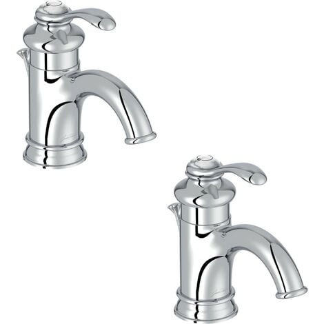 Lot de 2 robinets lavabo JACOB DELAFON Fairfax bec bas - chrome