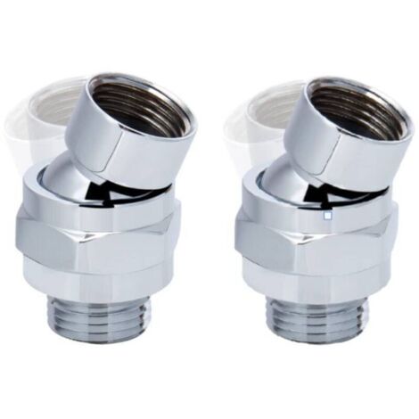 Lot de 2 rotules pivotantes réglables en laiton, rotule pivotante pour connecteur de douche, adaptateur de rotule de douche pour connecter la pomme de douche et la conduite d'eau par galvanoplastie