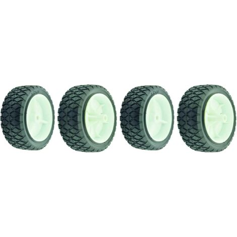 Lot de 2 Roue plastique moyeu déporté universel ø178mm largeur 38mm alésage 12,7mm pour bricolage
