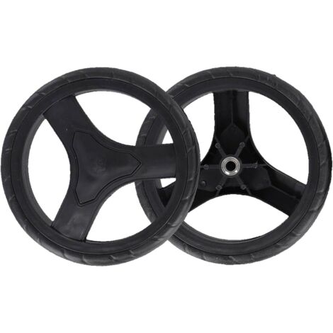 Lot de 2 roues de rechange en caoutchouc et plastique de grand diamètre pour chariot de courses et accessoires de chariot, roulement lisse