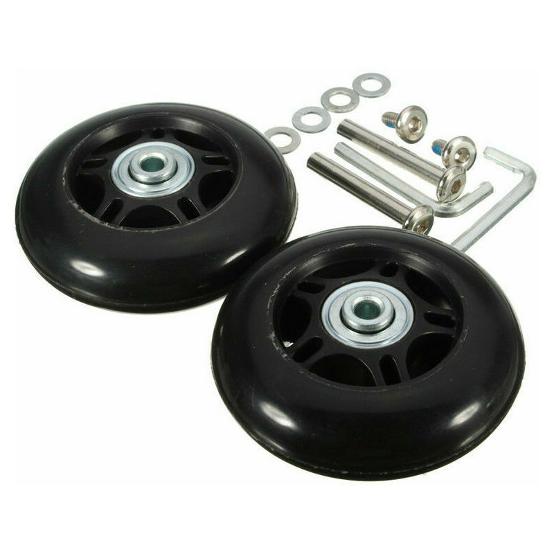 KZQ - Lot de 2 Roues de Rechange pour Valise avec Essieux Noir, Roues Universelles 40mm x 18mm pour Valise
