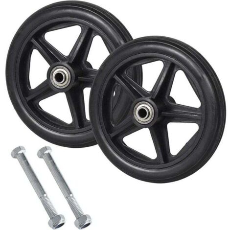 Lot de 2 roues de rechange solides pour fauteuil roulant, roues avant de fauteuil roulant, roues de rechange solides de 15 cm