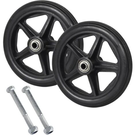 Lot de 2 roues de rechange solides pour fauteuil roulant, roues avant de fauteuil roulant, roues de rechange solides de 15 cm