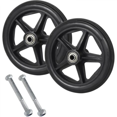 Lot de 2 roues de rechange solides pour fauteuil roulant, roues avant de fauteuil roulant, roues de rechange solides de 15 cm