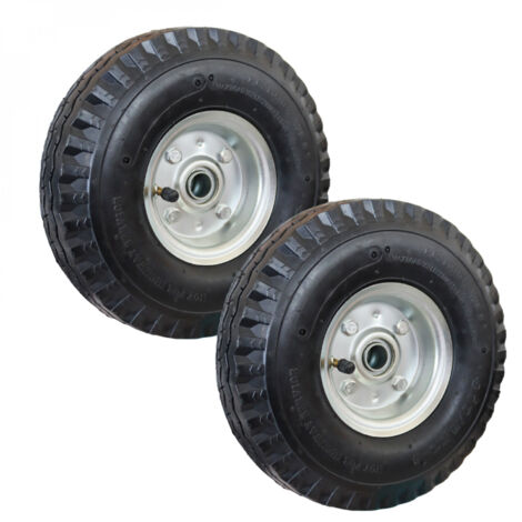 Lot de 2 roues gonflables pour chariot 25 x 7.5 cm - Axe 16 mm - Linxor
