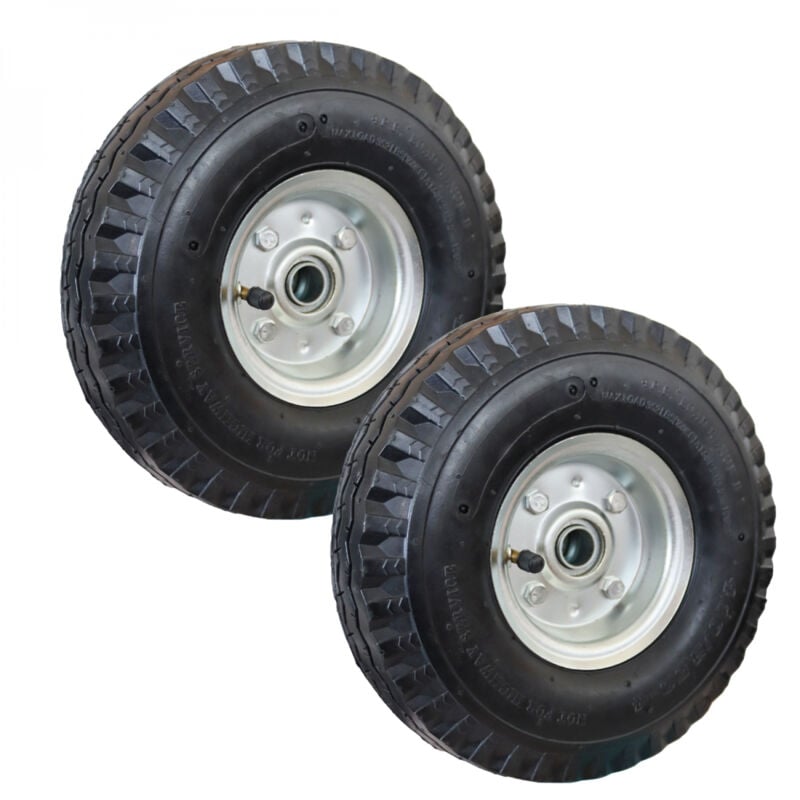 Linxor - Lot de 2 roues gonflables pour chariot 25 x 7.5 cm - Axe 16 mm
