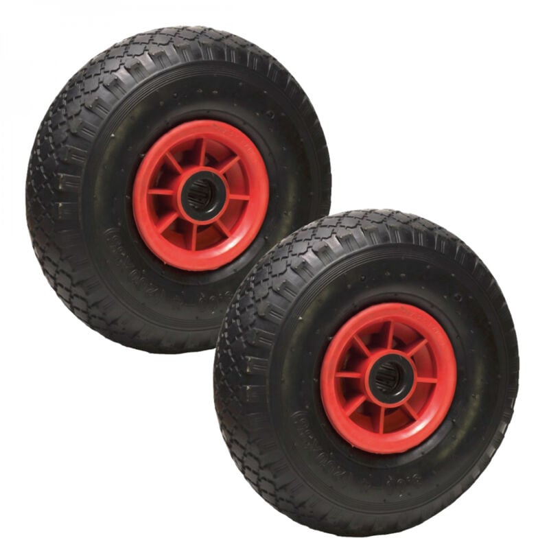 Linxor - Lot de 2 roues gonflables pour chariot 26 x 8.5 cm - Axe 25 mm