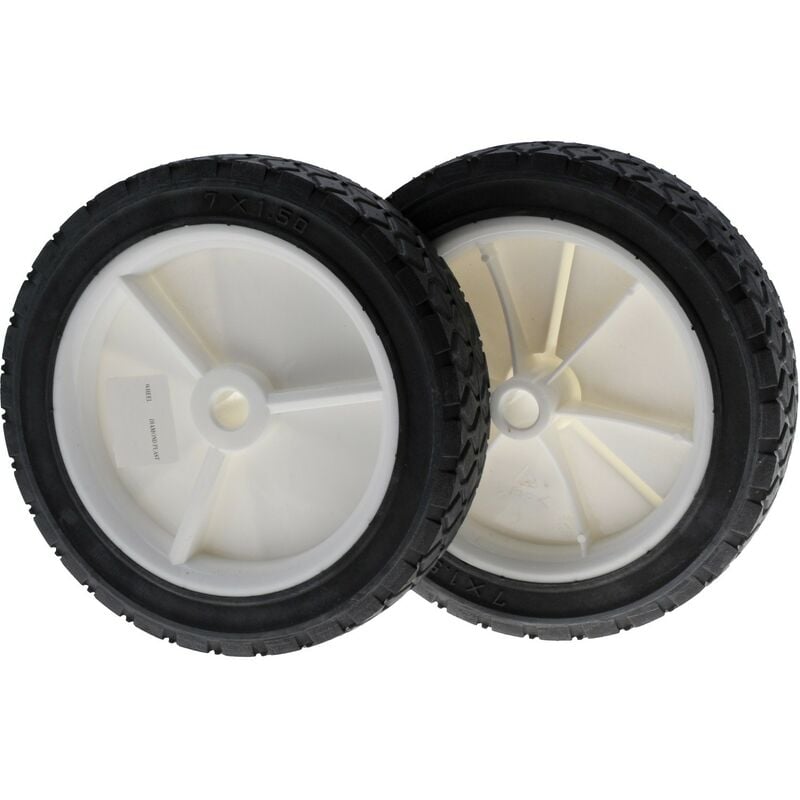 Jardiaffaires - Lot de 2 roues pour tondeuse à gazon diamètre 150mm alésage 12.7mm