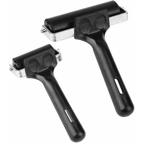 Lot de 2 Rouleau Brayer en Caoutchouc avec Poignée en Caoutchouc Brayer Roller Outil de Gravure pour Tampon Encreur, Peinture, Impression, Papier Peint et Loisirs Créatifs (6 cm et 10 cm)
