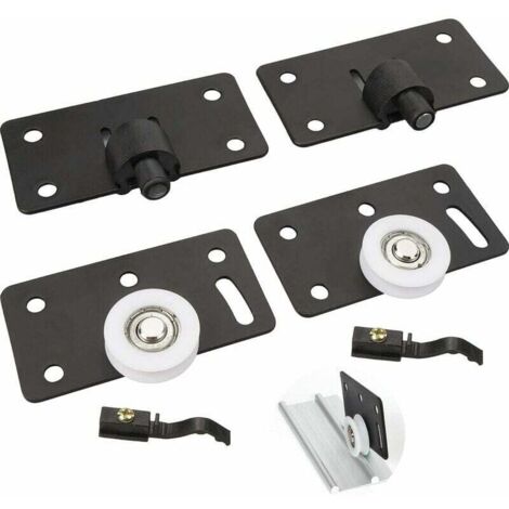 Lot De 2 Rouleau De Porte Coulissante Rail Porte Coulissante Placard, Roues Coulissantes 30 Mm Roulette Placard Coulissant En Nylon Muets Pour Placard Armoire Penderie (Noir)