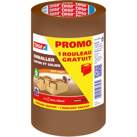 Lot de 2 rouleaux d' Emballage 66mm x 50m +1 Gratuit - TESA