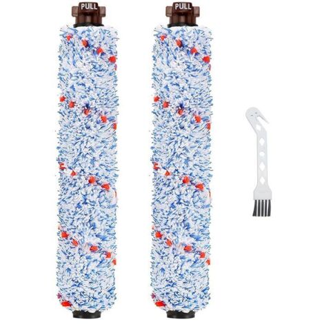 Lot de 2 rouleaux de brosse de rechange pour l'aspirateur multi-surfaces Bissell CrossWave (modèle 1868), adaptés à l'aspirateur sans fil eau et poussière Bissell CrossWave Pet Pro 2544A.