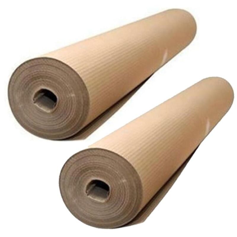 Lot de 2 rouleaux de carton ondule' mesurant 1 x 45 me'tres La Havane Protection Revetement de sol Peinture Travaux Re'novation - Fabrique' en Italie