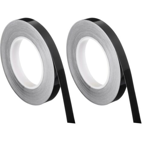 Lot de 2 rouleaux de film autocollant pour carrelage de cuisine noir, 1,5 cm x 50 m, bande d'étanchéité imperméable pour mur de cuisine