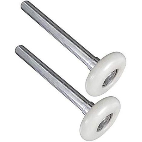 Lot de 2 rouleaux de porte de garage 2 pouces (51 mm) en nylon et acier, 10 roulements à billes, tige de 9,5 cm, ultra-silencieux (45 mm x 95 mm x 2 pièces)