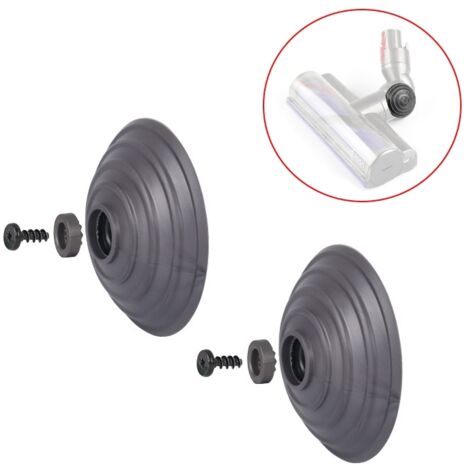 Lot de 2 roulettes compatibles avec les aspirateurs Dyson V6, V7, V8, V10, V11, V12, V15 et DC (tête de nettoyage à entraînement direct 35W et 50W) - Pièces de rechange.