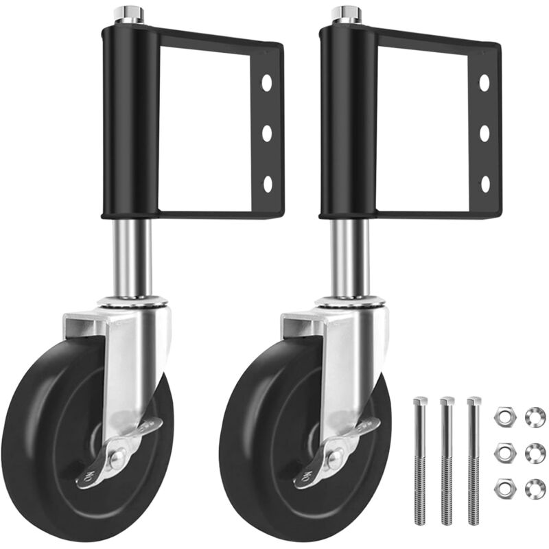 2PCS Roulettes à Ressort,4 in Roulettes Pivotantes Robustes Industrielles Avec Frein,Roulettes pour Meubles Roulettes de Portail en
