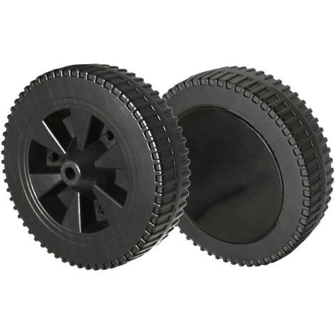 Lot de 2 roulettes de rechange de 17,8 cm en plastique robuste pour barbecues à gaz CharBroil  Roues de chariot de barbecue d'extérieur avec trou de 8 à 10 mm pour une installation facile